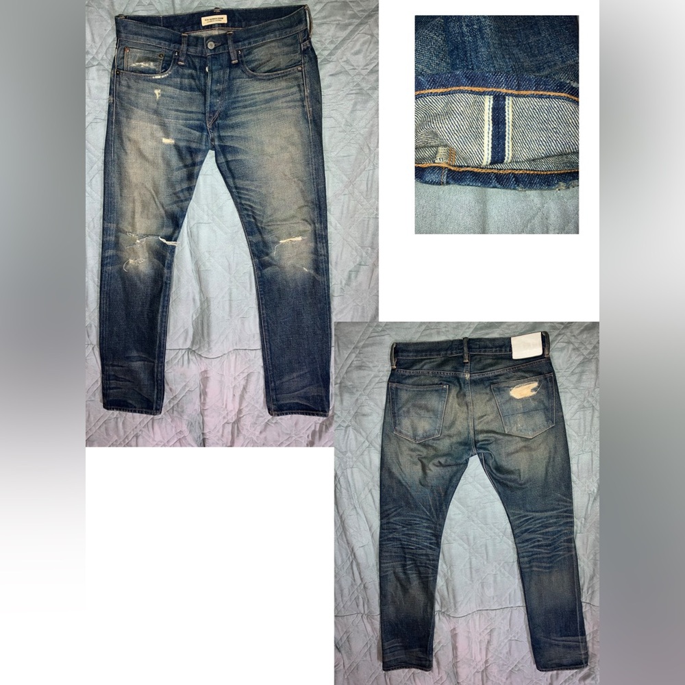 Ron Herman Selvedge Slim Cactus Repair Faded Distressed Denim Jeans 31x32 USA